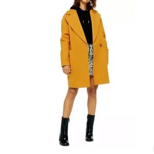 Topshop NWT Single Button Carly Coat In Yellow